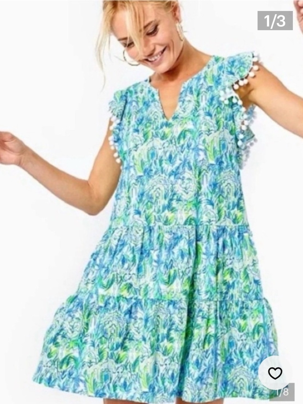 Lilly Pulitzer Lacie Mini Dress with Pom Trim C25
